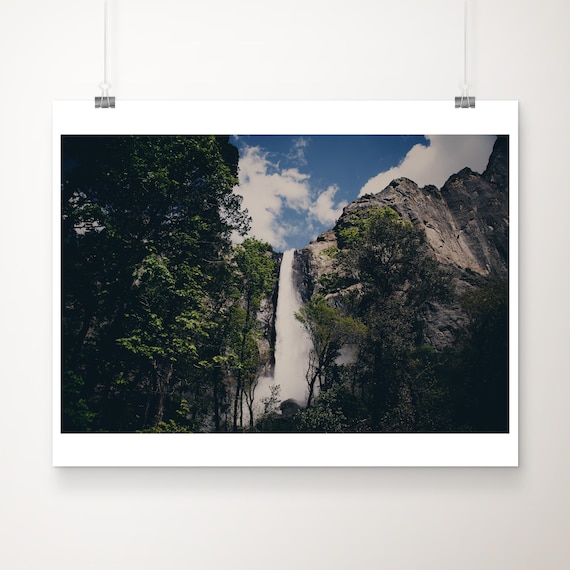 Bridalveil Fall Yosemite Waterfall Lush Forest Photography Poster