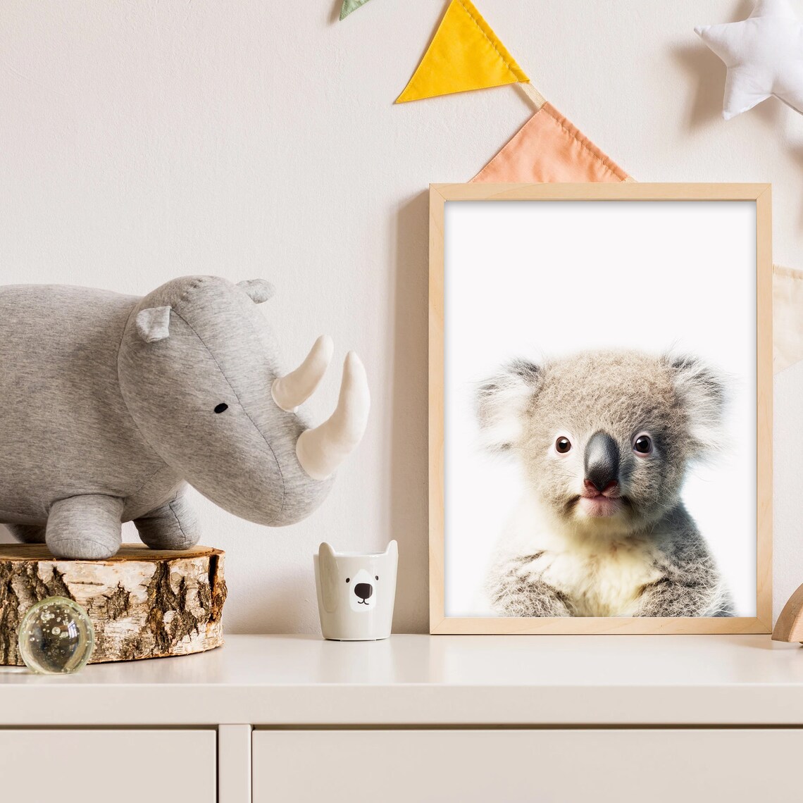 Adorable Baby Koala Closeup Portrait Nursery Animal Art Print - Image 2
