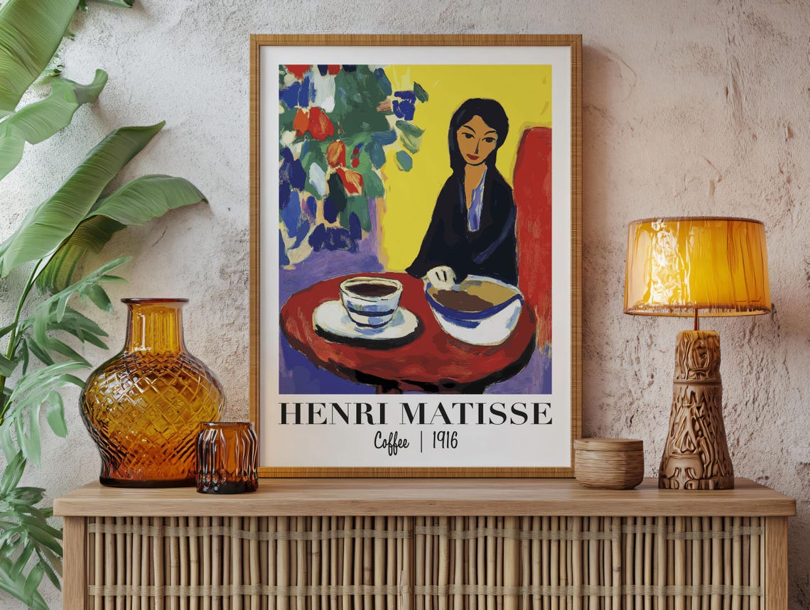 Henri Matisse Coffee 1916 Yellow Portrait With Coffee Table Poster - Image 2