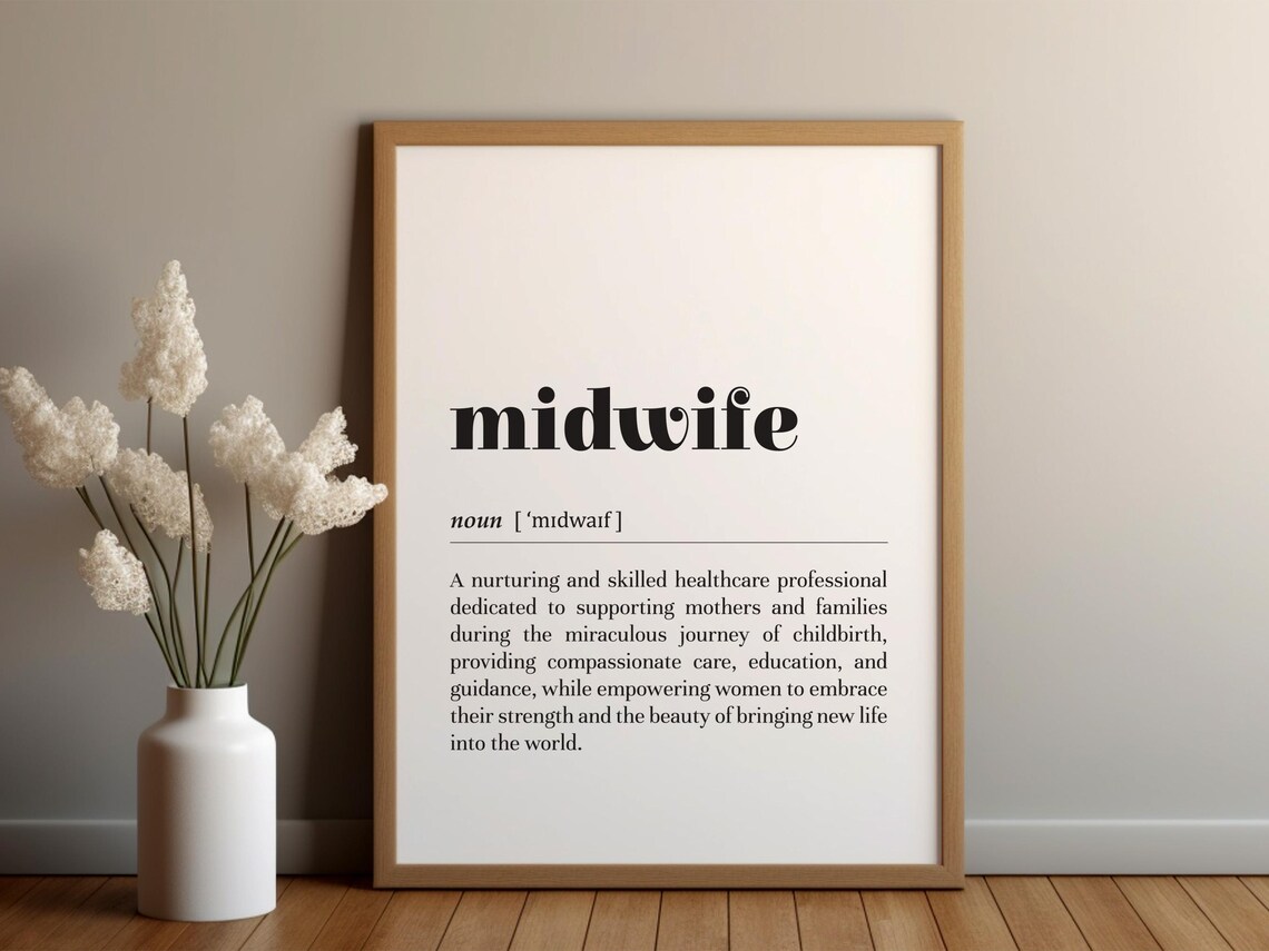 Midwife Dictionary Definition Appreciation Healthcare Gift Poster