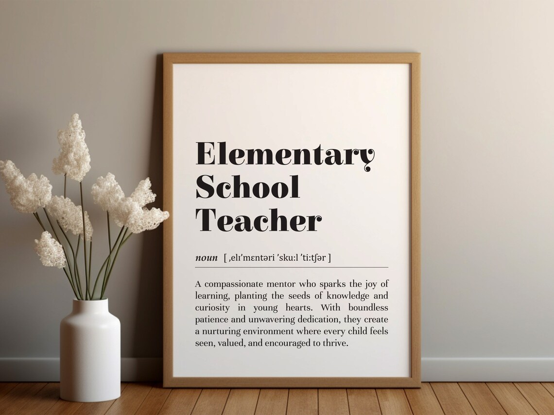 Elementary School Teacher Definition Art Print