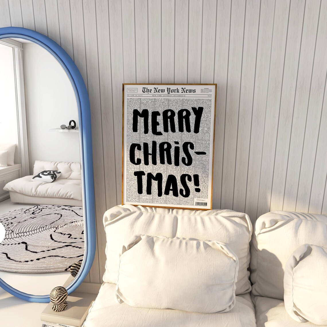 Merry Christmas Bold Fun Headline Newspaper Holiday Wall Poster - Image 3