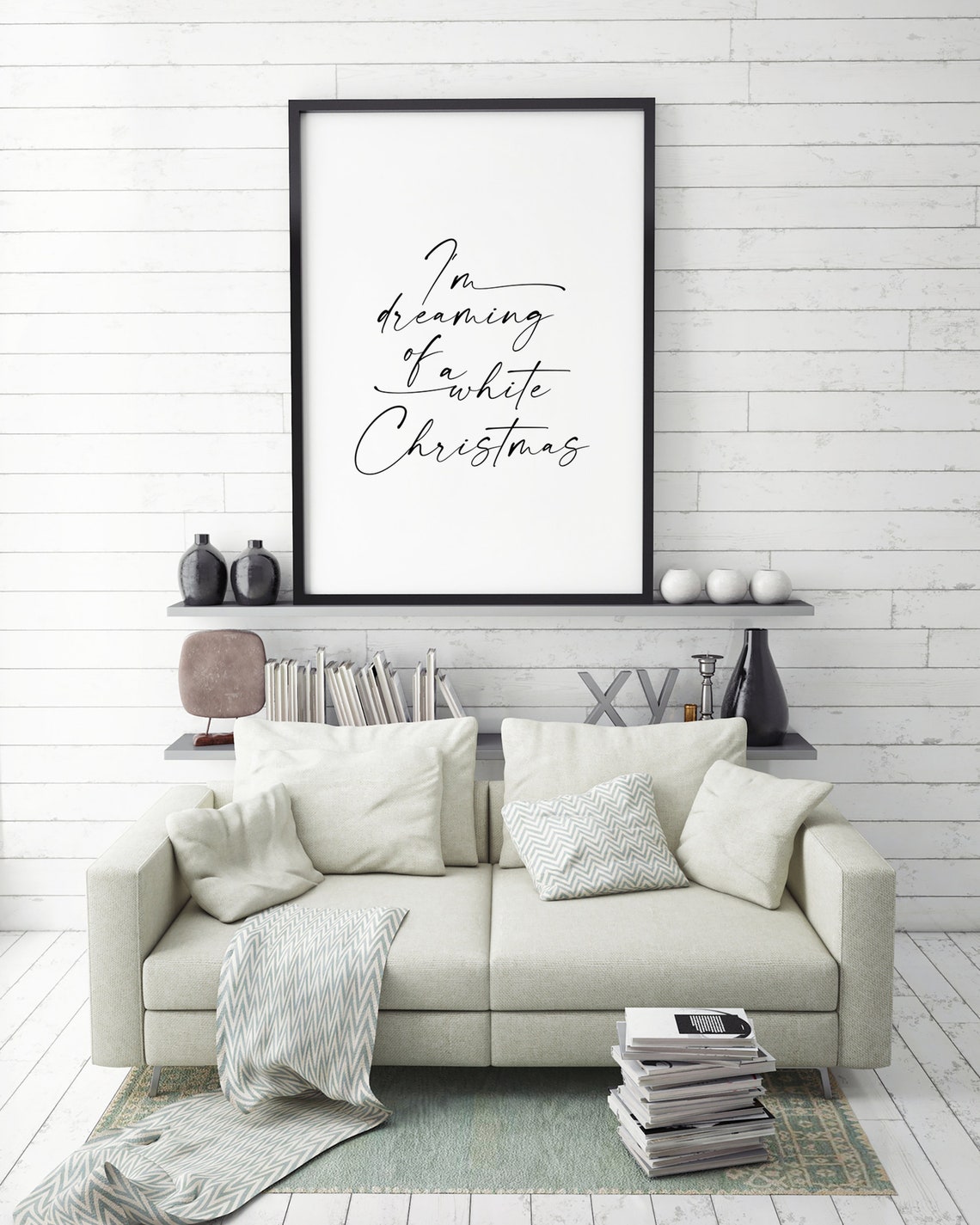 I Am Dreaming of a White Christmas Script Holiday Sign Wall Print - Image 3