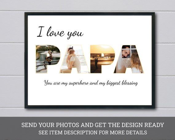 Papa Photo Collage Personalized Gift For Papa Fathers Day Gift Papa Collage Gift Collage For Grandpa Papa Gift From Grandkids