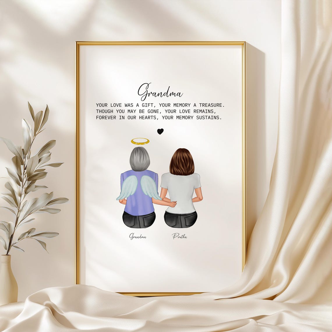 Grandma Memorial Angel Print Your Love Was a Gift Remembrance