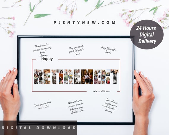 Retirement Custom Signature Gift Retiring Gift For Coworker Retire Signing Wall Sign Colleague Retirement Guestbook Personalised