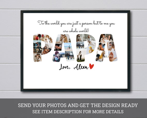 Personalized Papa Photo Collage Customized Fathers Gift Daddy Photo Collage Gift For Papa Father Day Photo Collage Dad Collage Dad Gift