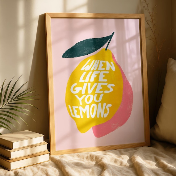 When Life Gives You Lemons Art Print, Funky Kitchen