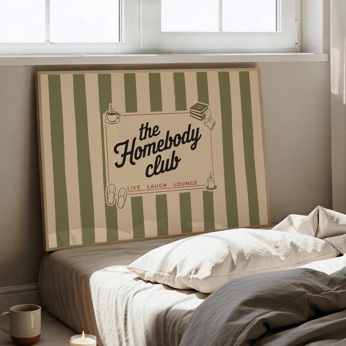 Homebody Club Green Lounge Decor Art Print