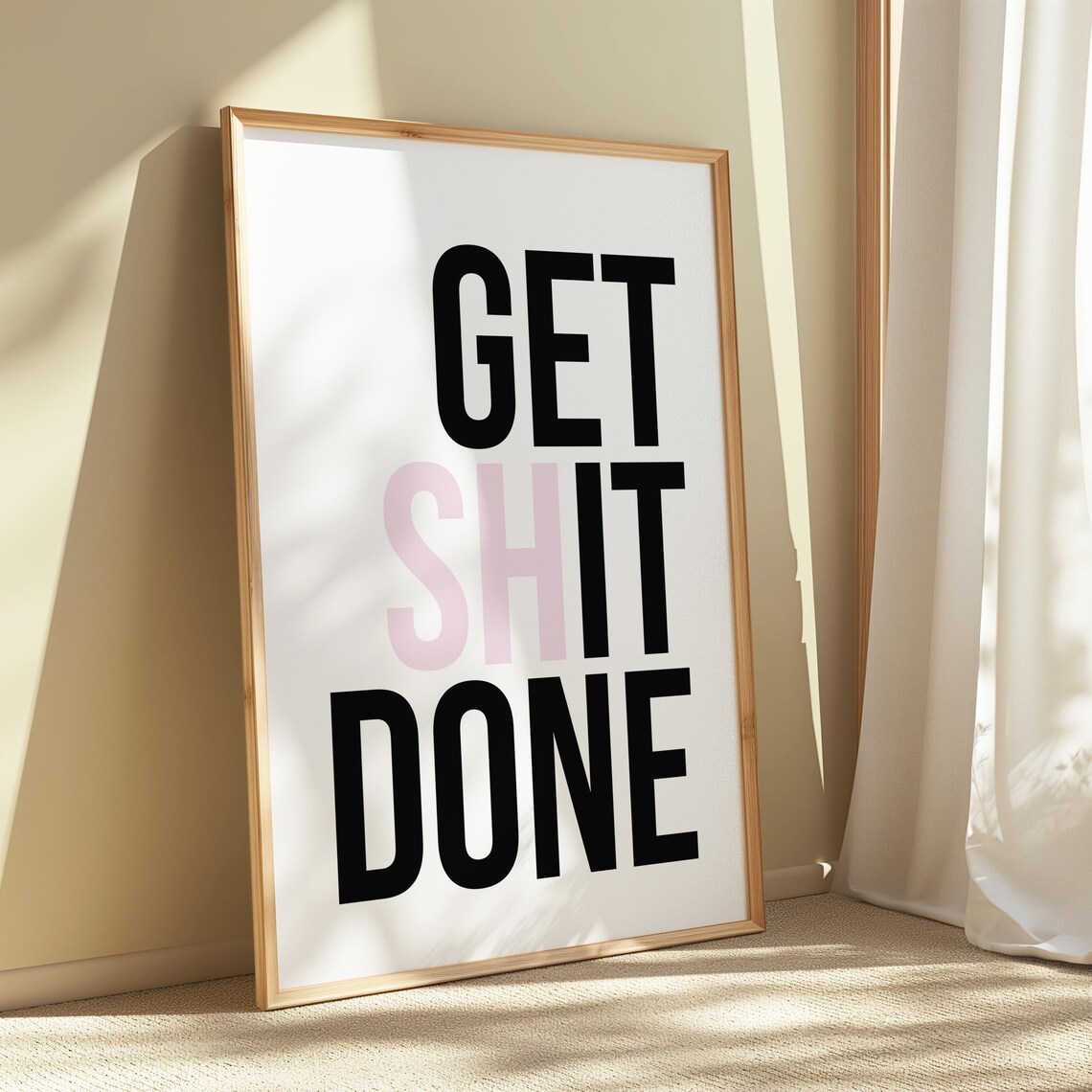 Get Shit Done Office Motivational Typography Art Print
