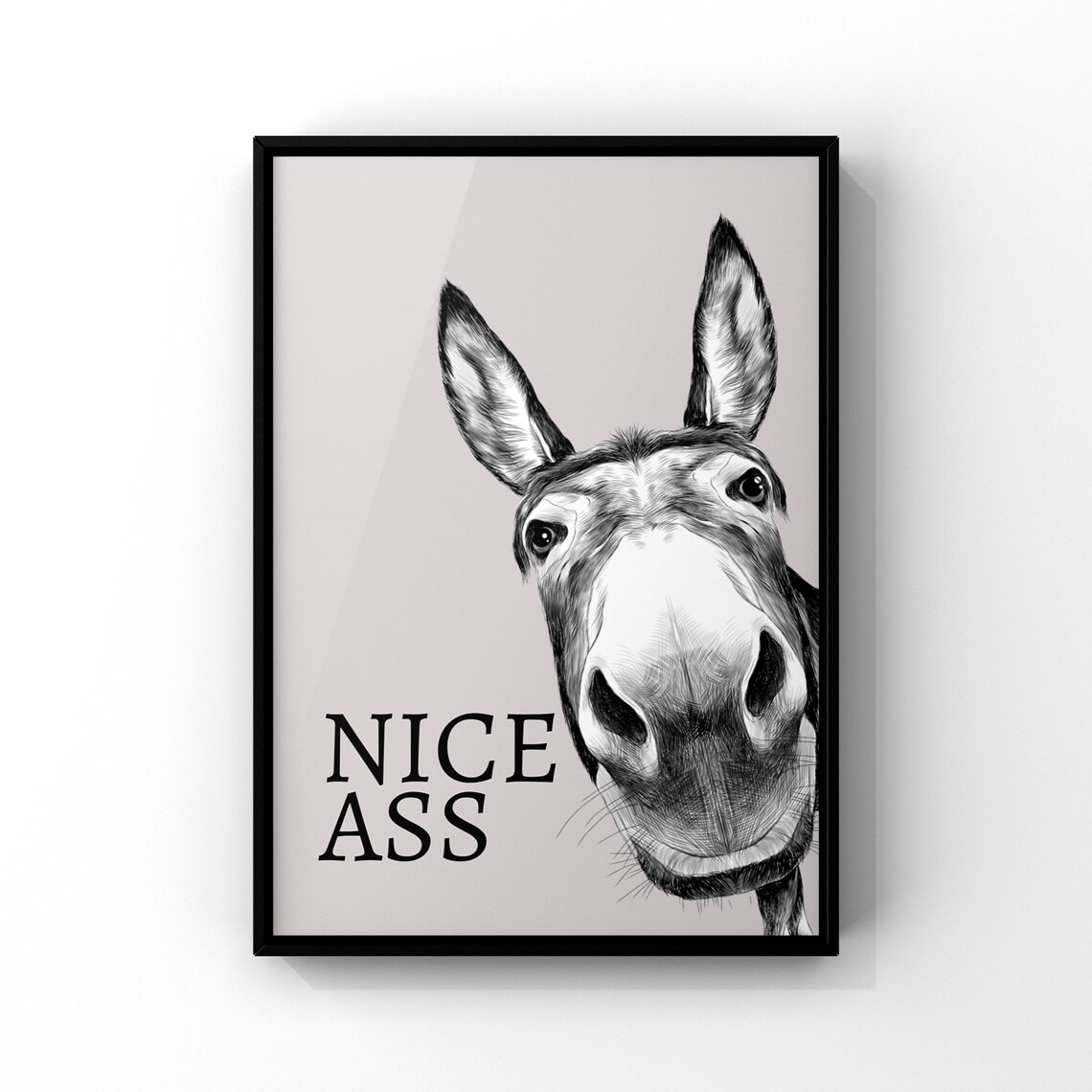 Nice Ass Donkey Funny Bathroom Art Print