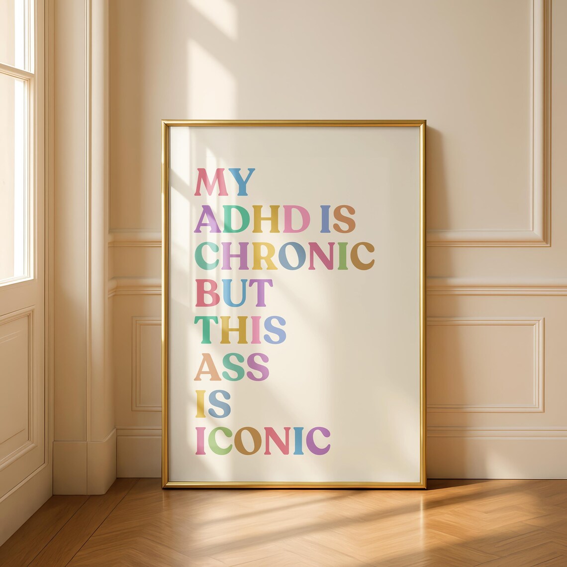 ADHD Funny Humor Typography Quote Art Print