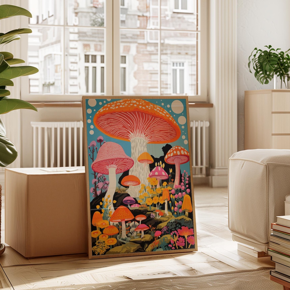 Whimsical Mushroom Folk Woodland Art Print