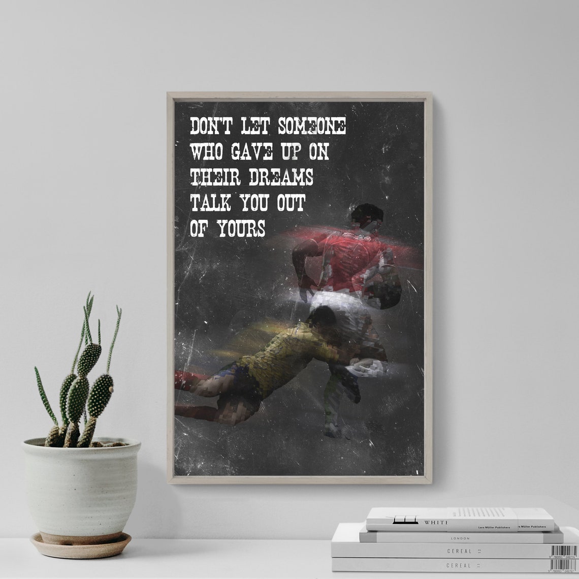Rugby Chase Your Dreams Motivational Poster Tackle Action Photo Art