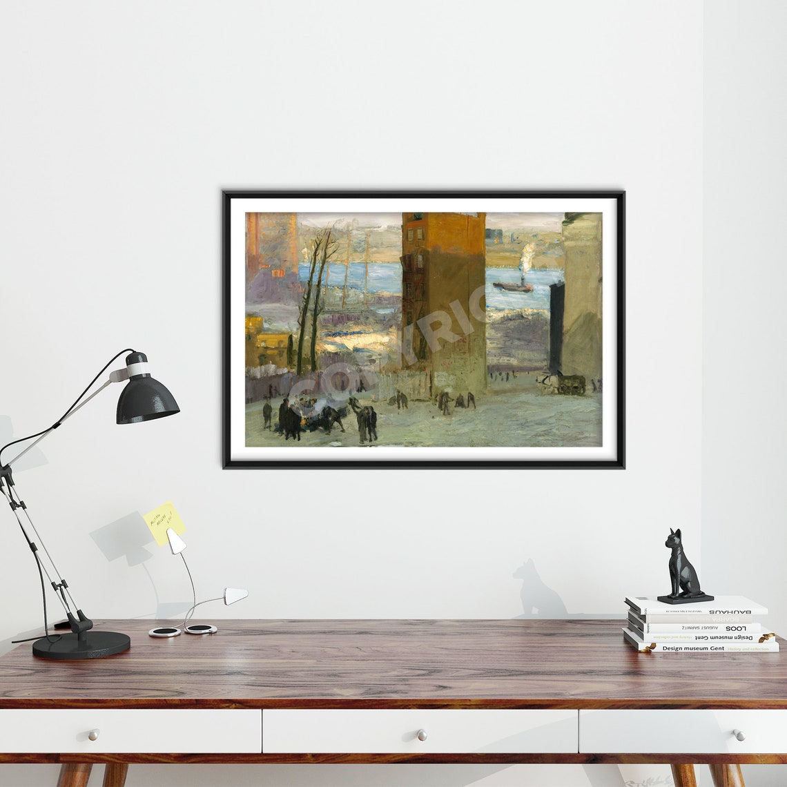 George Bellows The Lone Tenement 1909 Winter Cityscape Art Poster - Image 4