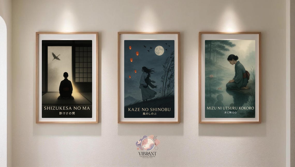 Shizukesa No Ma Japandi Wall Art, Zen Stillness Print - Image 2