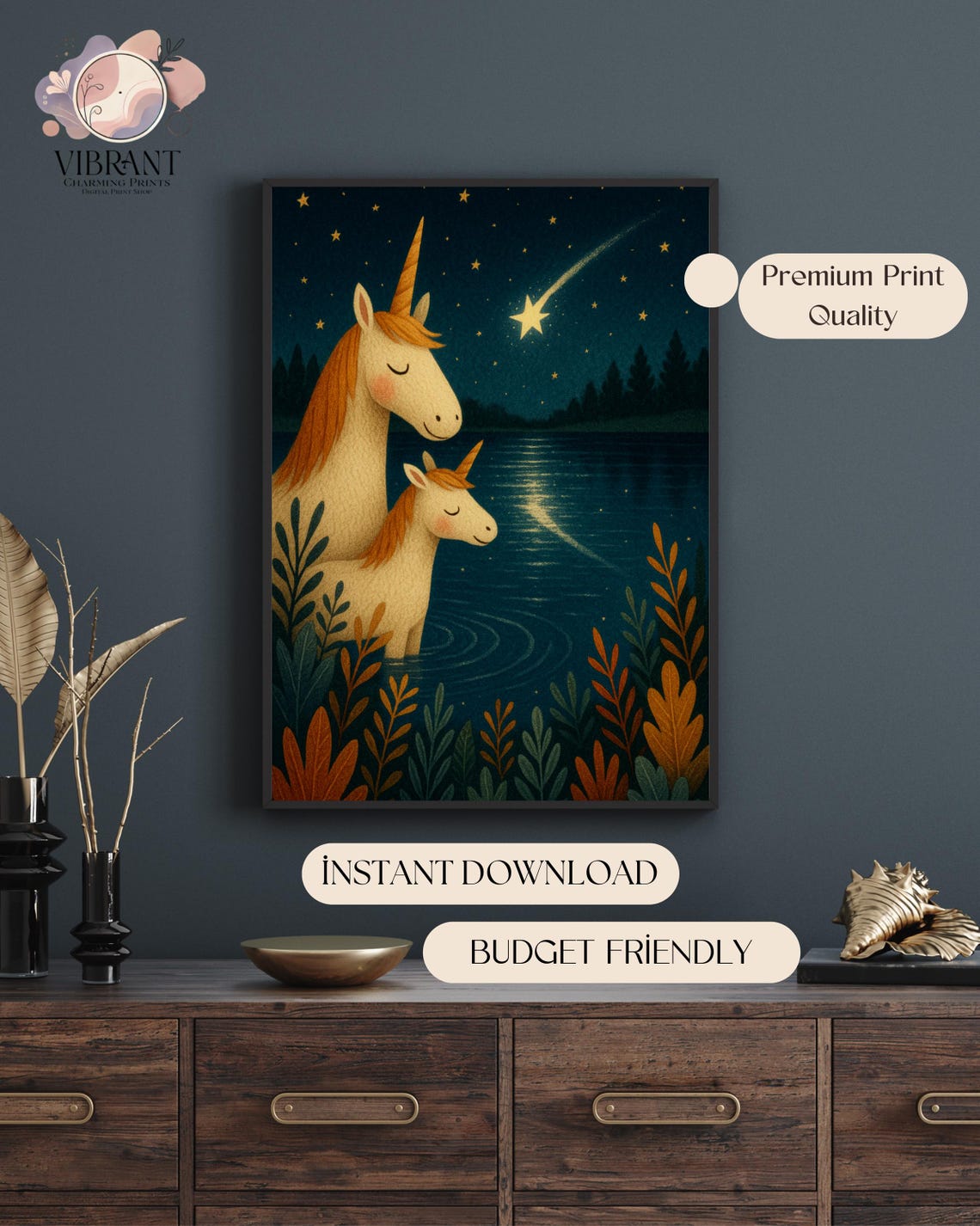 Unicorn Starry Night, Mother And Baby Nursery Decor - Image 5