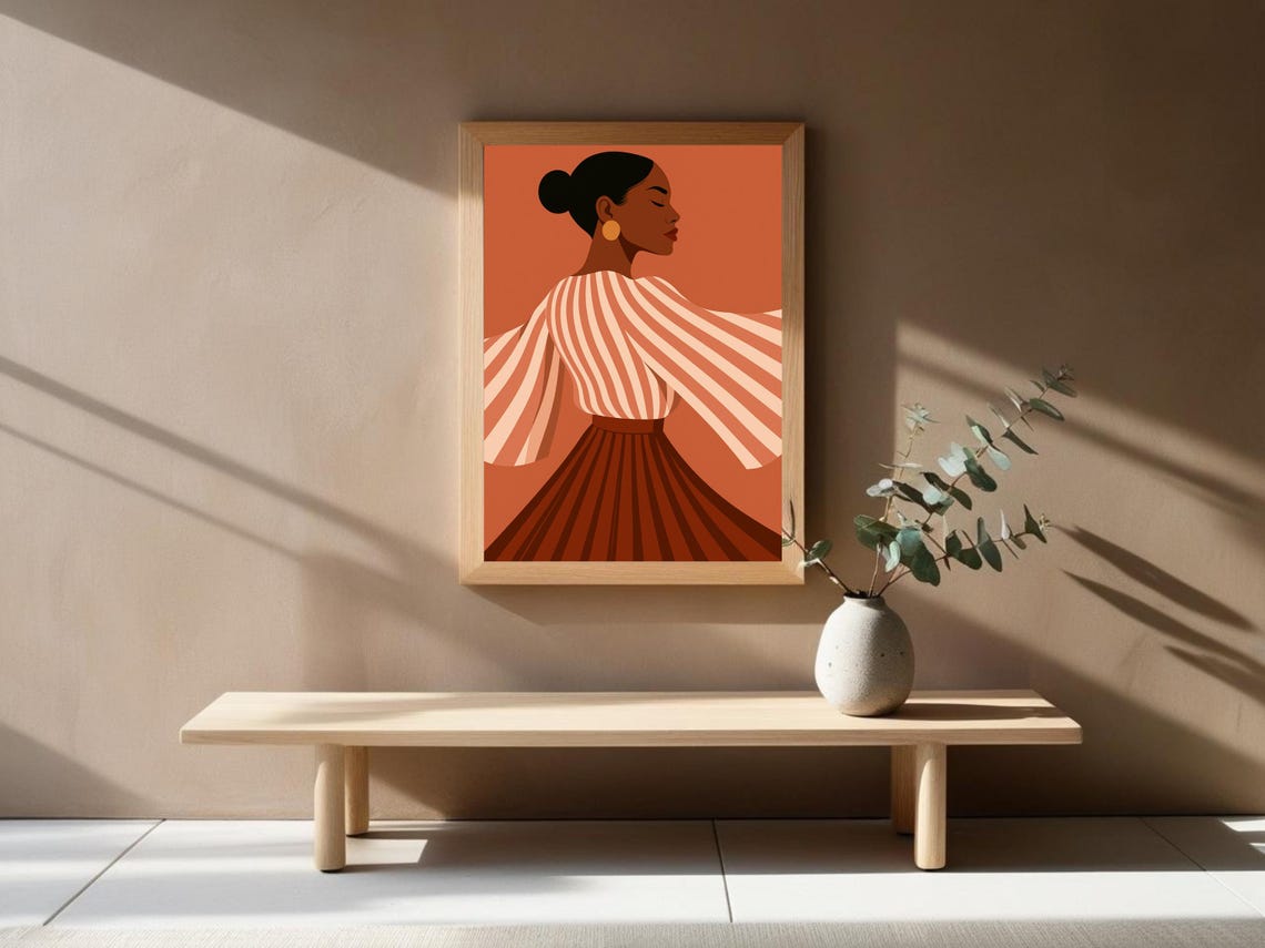 Elegant Woman Minimalist Illustration, Modern Decor - Image 2