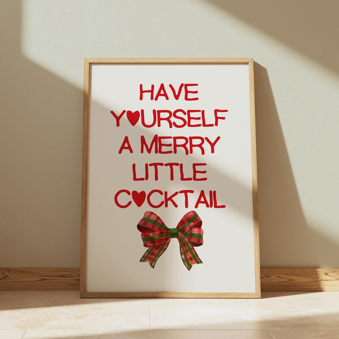 Have Yourself A Merry Little Cocktail Christmas Typography Poster - Image 3
