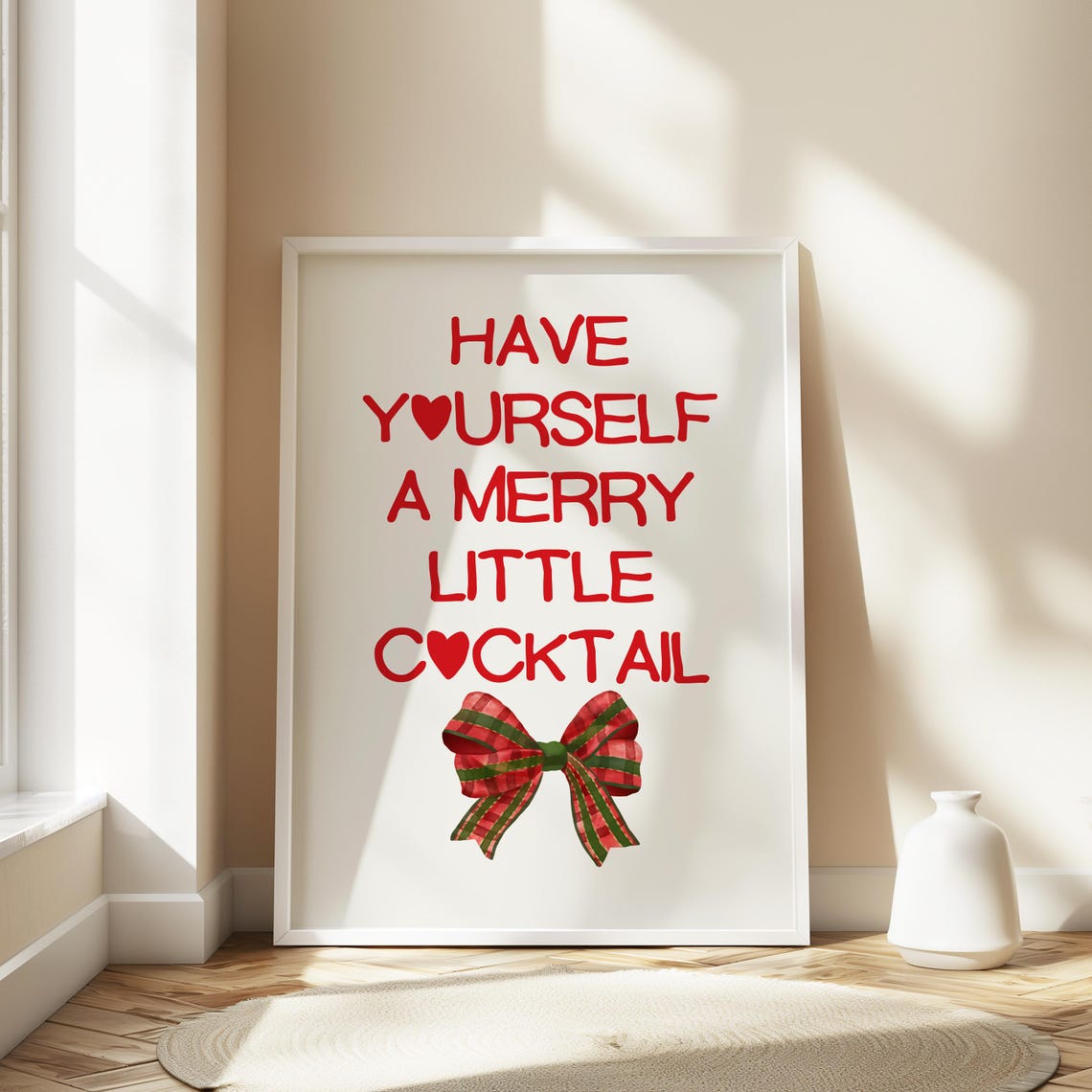 Have Yourself A Merry Little Cocktail Christmas Typography Poster - Image 2