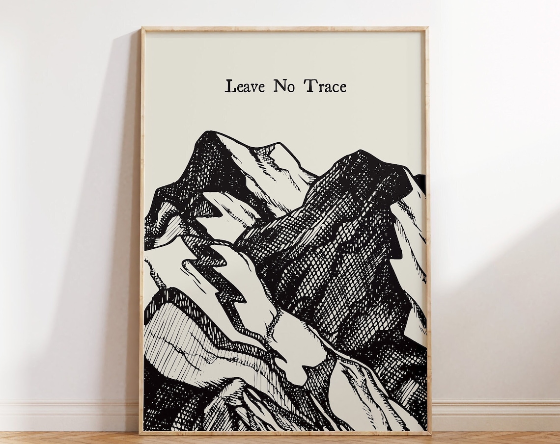Vintage Mountain Adventure Art Print, Hiking Decor