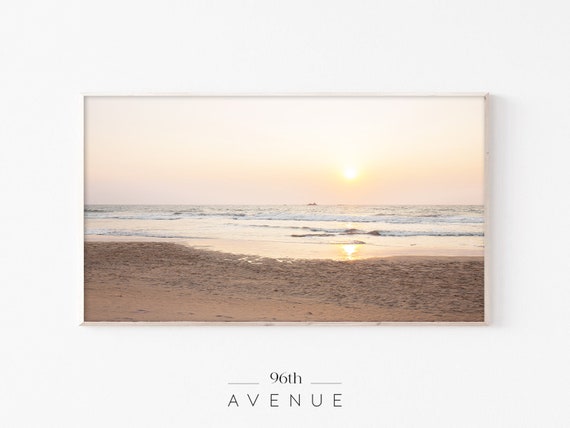 Neutral Beach Sunset Art Print