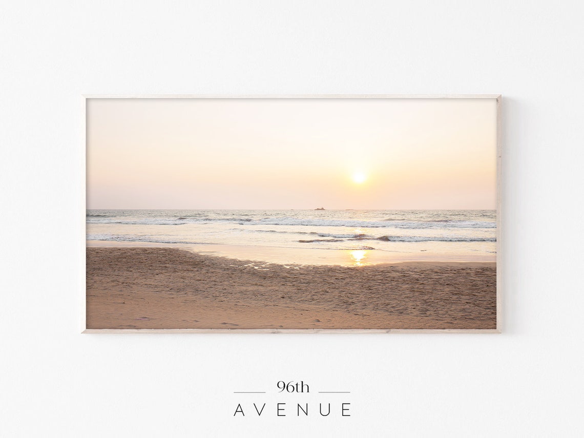 Neutral Beach Sunset Art Print