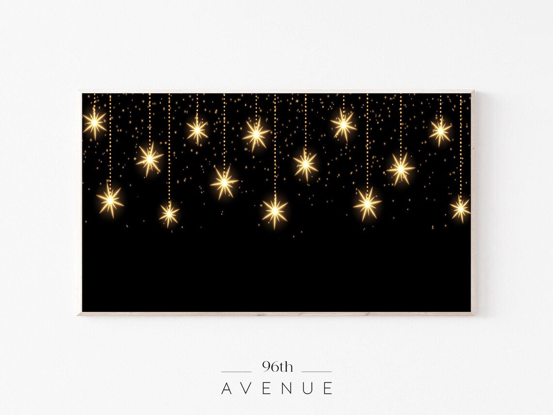 New Years Eve Holiday Art for TV, Abstract Modern Art Print