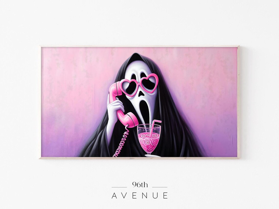 Pinkoween Ghostface Scary Ghost Art Print