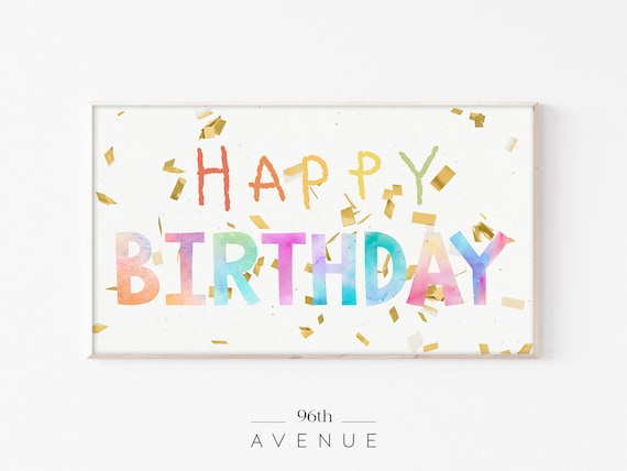 Birthday Frame TV Art, Happy Birthday Party Poster