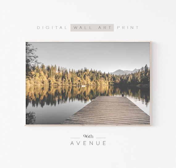 Lake Dock Autumn, Fall Wall Decor