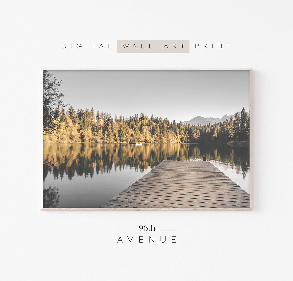 Lake Dock Autumn, Fall Wall Decor