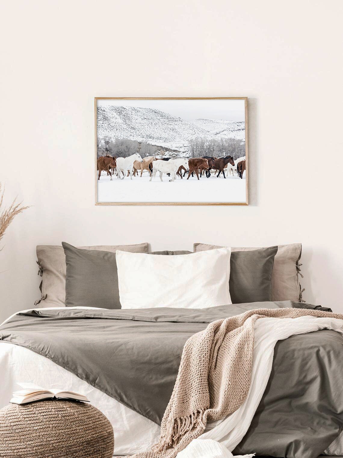 Winter Horses Farmhouse Horse Photography Art Print - Image 2