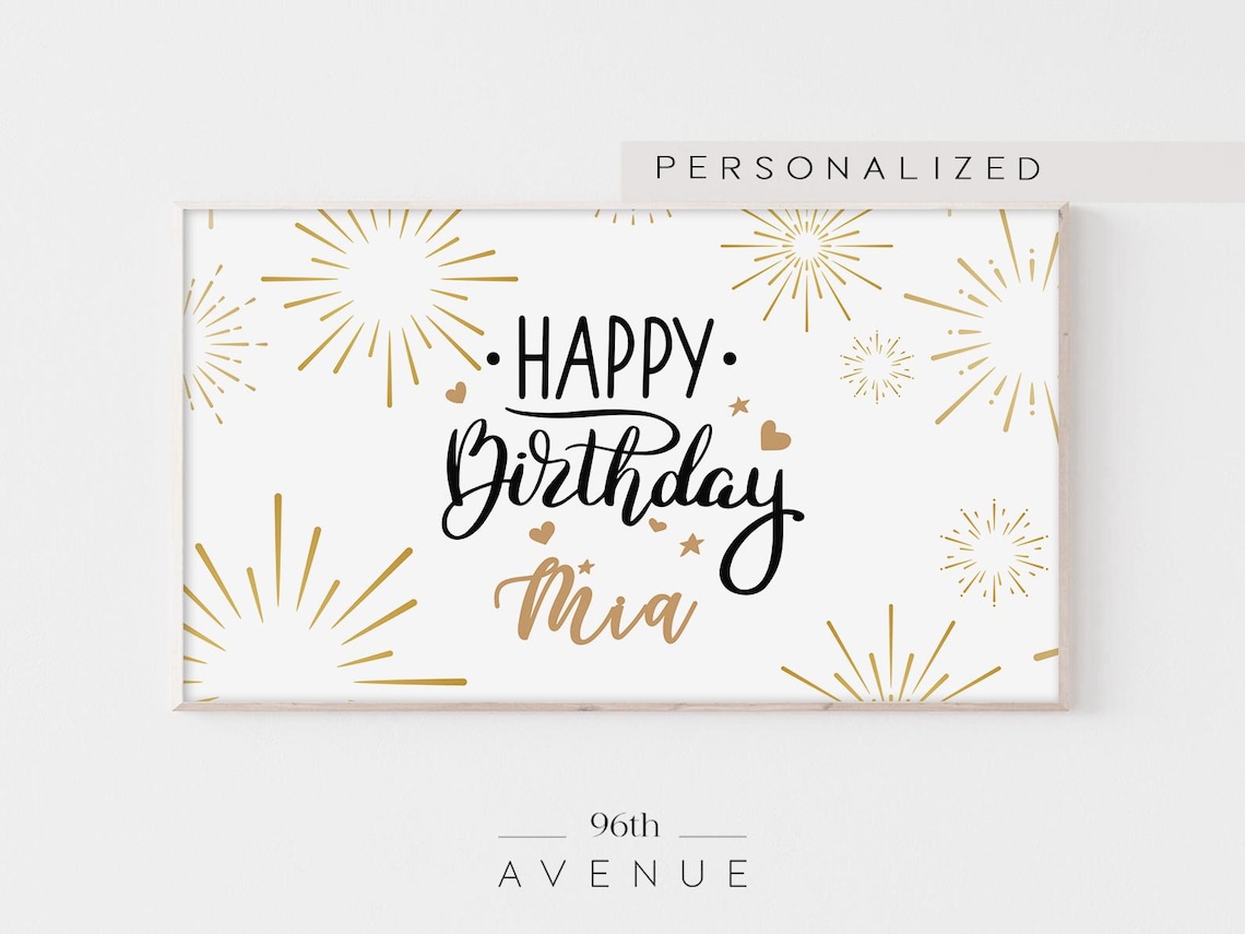 Personalized Birthday Party TV Art Print