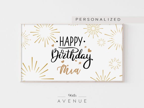 Personalized Birthday Party TV Art Print