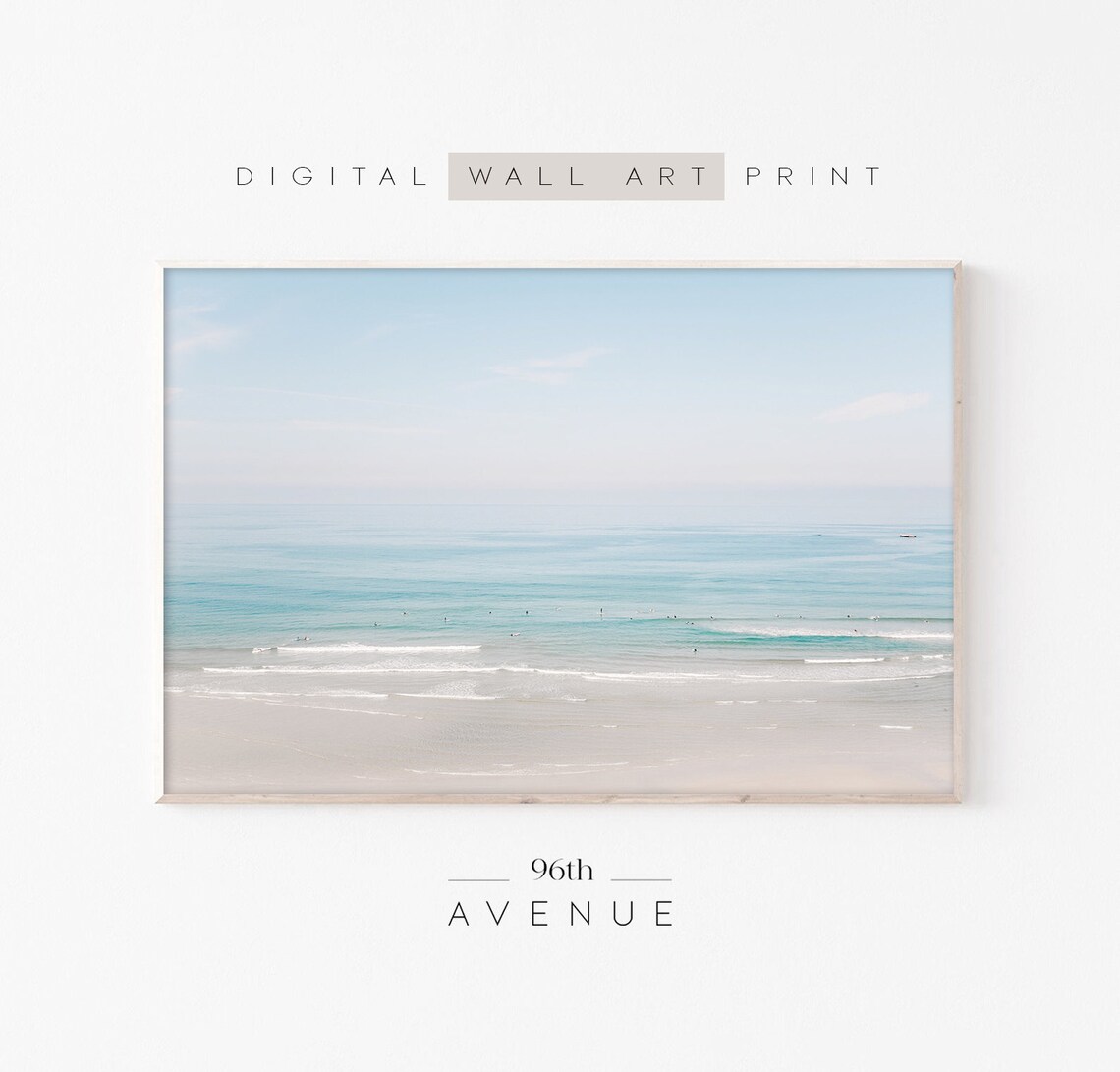 Ocean Landscape, Aerial Beach Photography Art Print