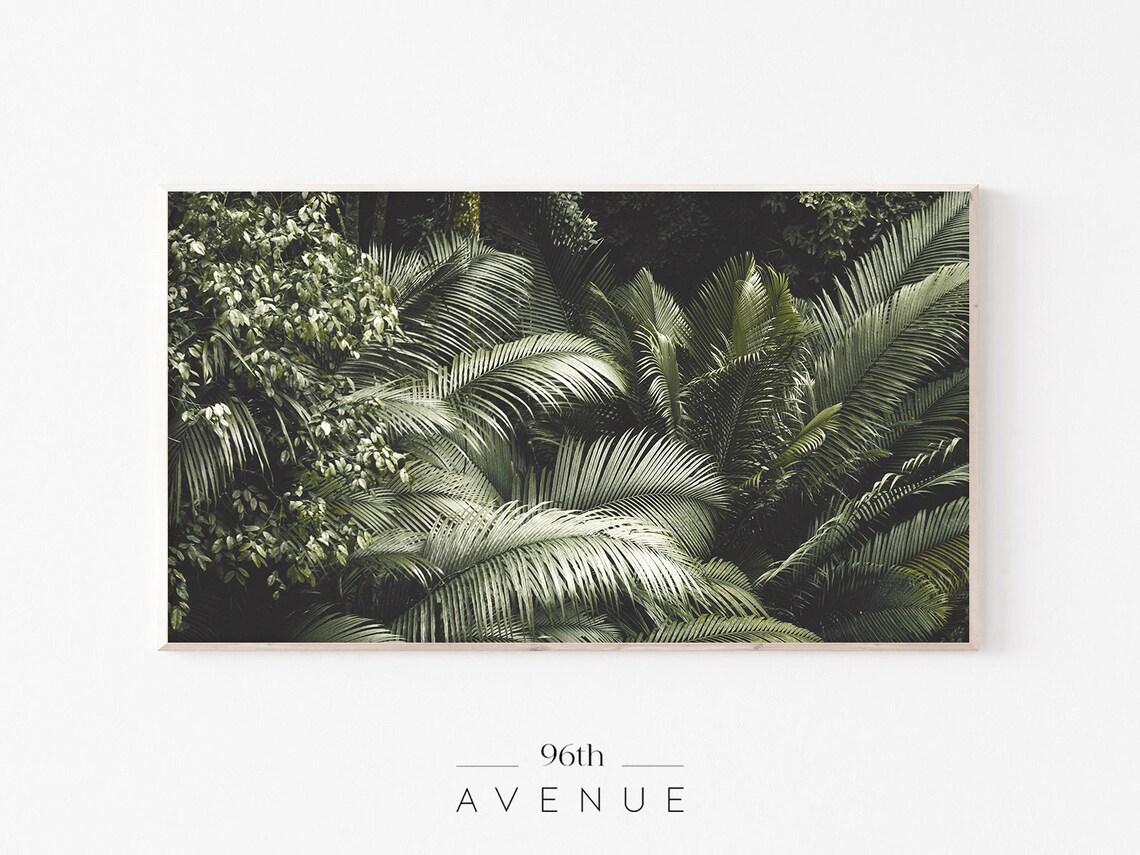 Tropical Palm Leaves Art For TV, Tropical Decor