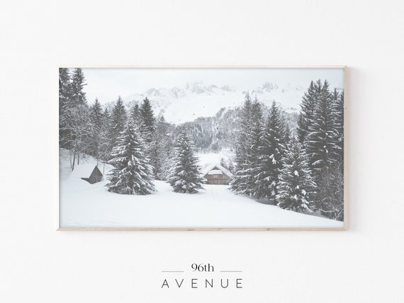 Frame Tv Art Forest Cabin In The Snow Tv Art Instant