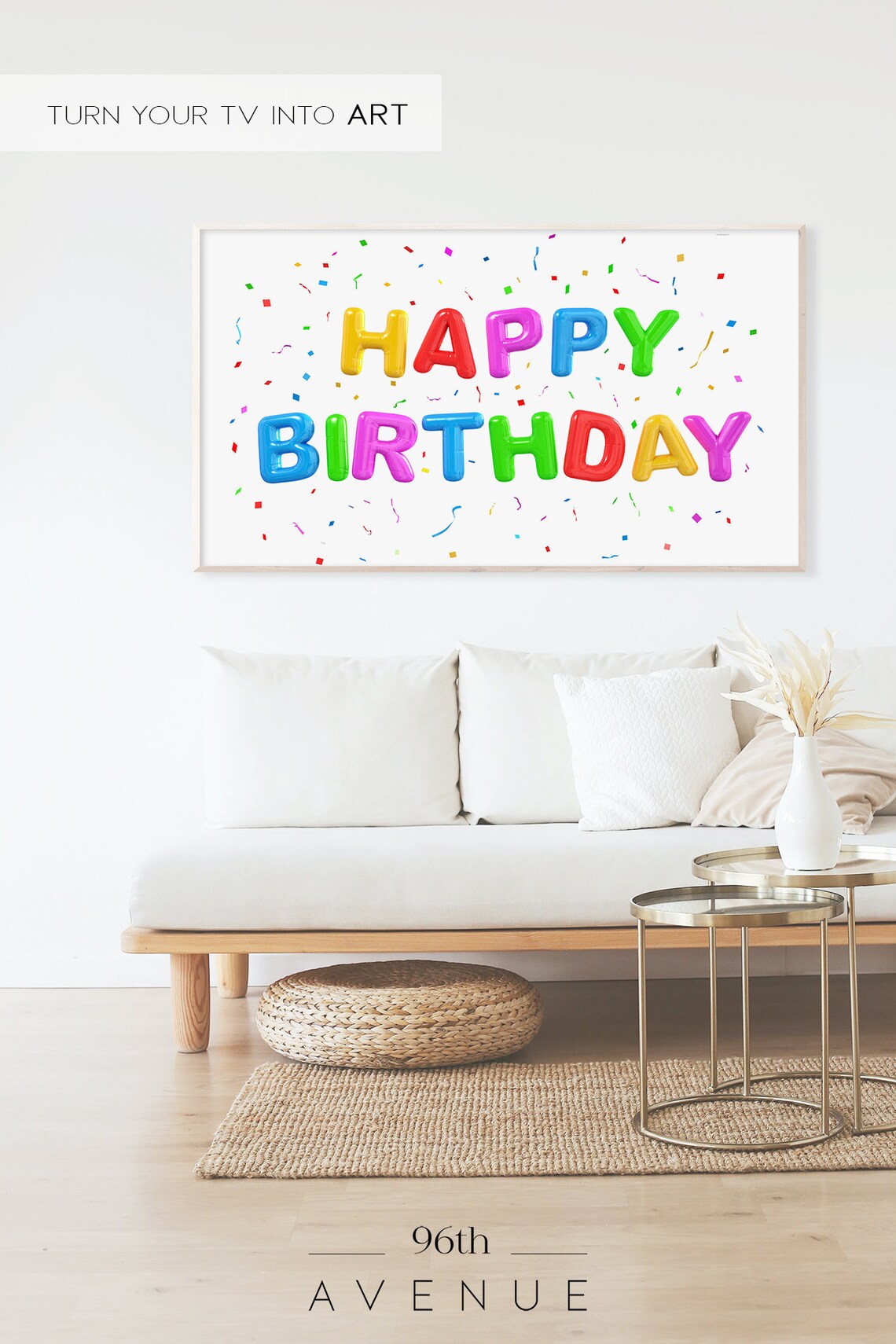 Frame TV Birthday Art Print, Happy Birthday - Image 2
