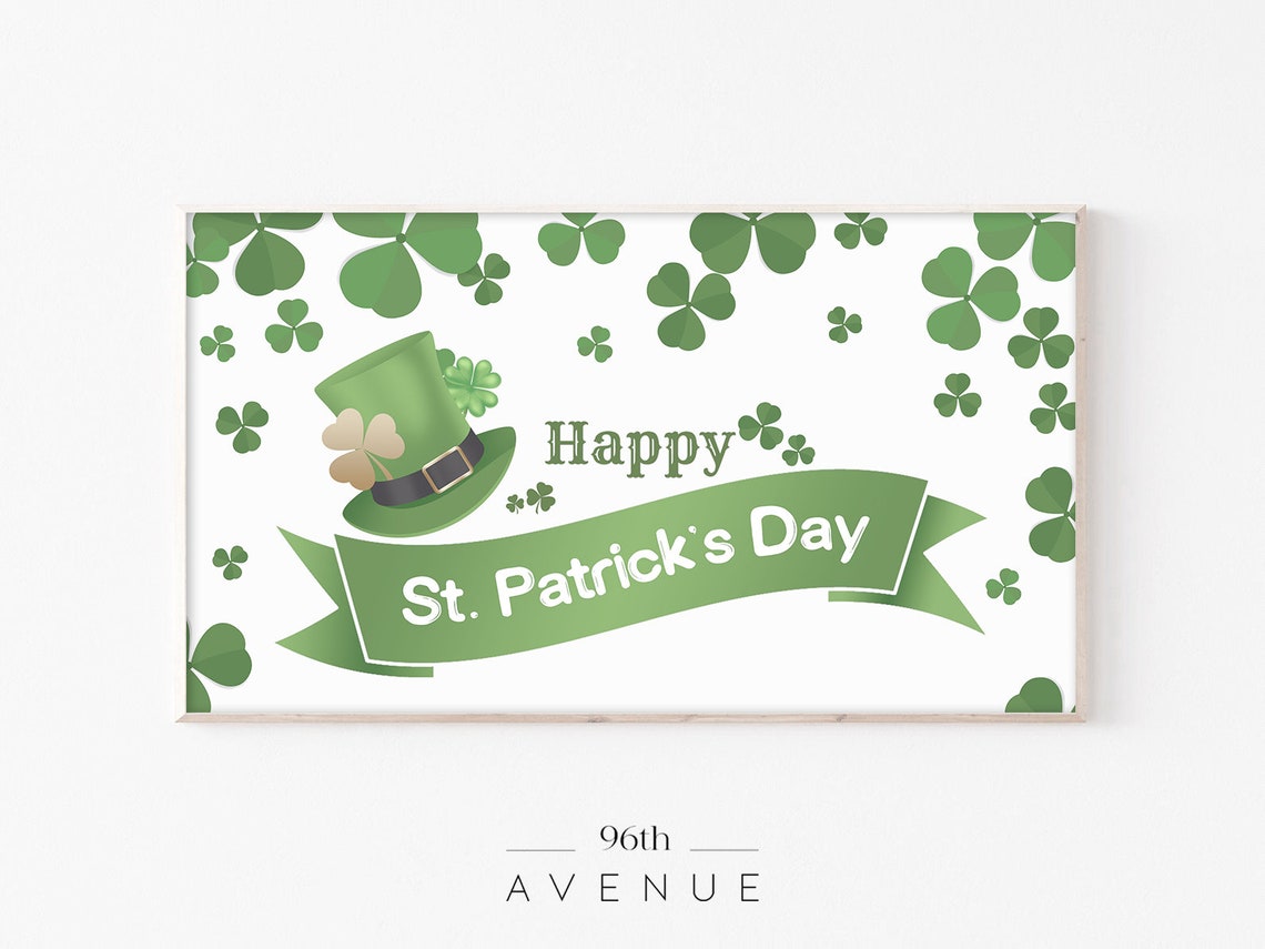 Happy St. Patrick's Day Leprechaun Hat Shamrock Party Poster