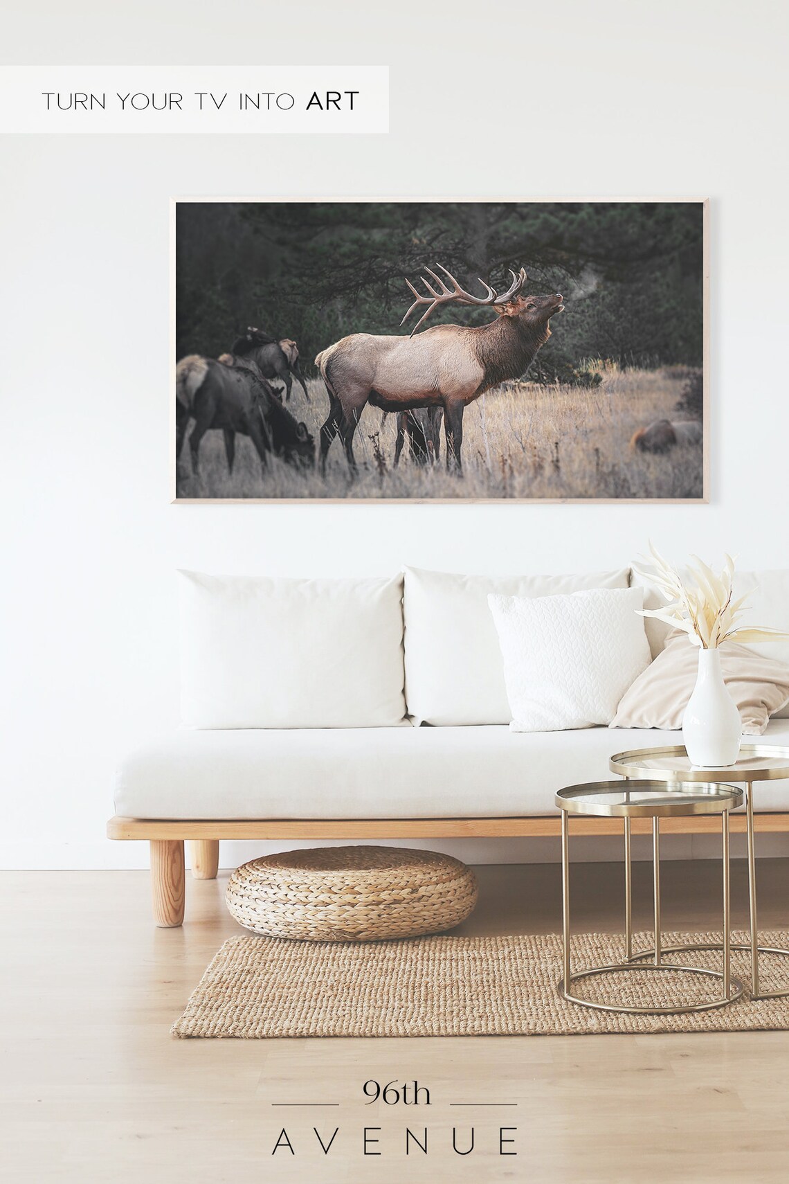 Reindeer Art, Scandi Winter Holiday Wall Art Print - Image 2