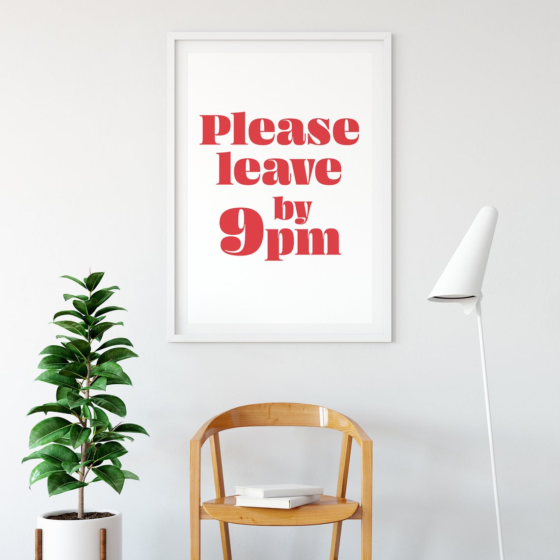 Please Leave by 9pm Bold Red Typography Funny Hosting Poster - Image 2