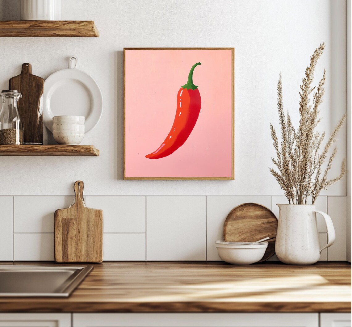 Hot Pepper Art Vegetable Wall Print Vegetable Poster Cozy Art For The Kitchen Home Decorating Gift - Image 2