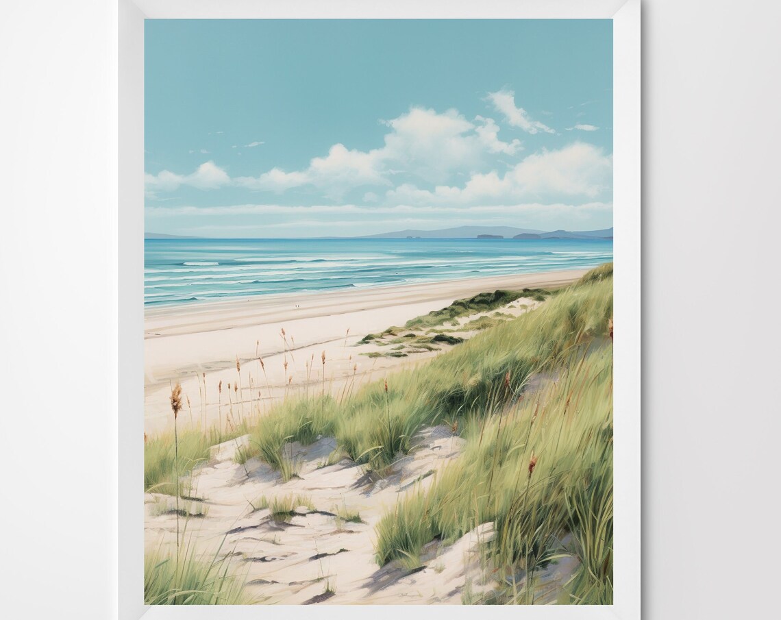 Neutral Coastal Beach Art Print, Coastal Decor