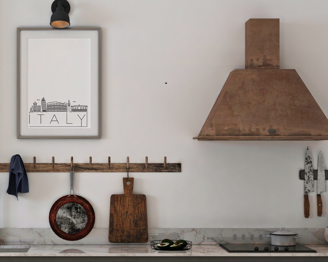 Italy Minimalist Black White Line Art Skyline City Poster Home Decor - Image 3