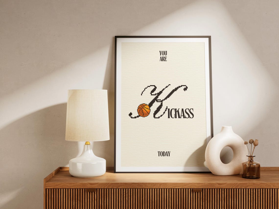 You Are Kickass Basketball Sports Poster Trendy Living Room Decor Quote Art Aesthetic Wall Art Motivational 1 Print - Image 2
