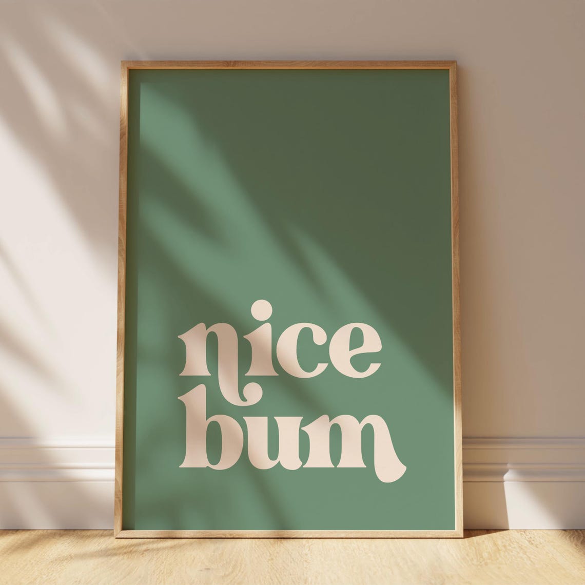 Nice Bum Green Bathroom Wall Art Print - Image 4