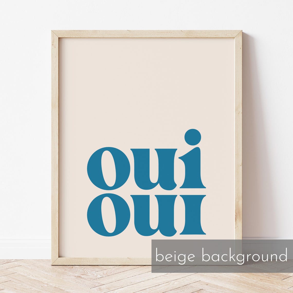 Oui Oui Blue French Quote Minimalist Bathroom Typography Print - Image 2