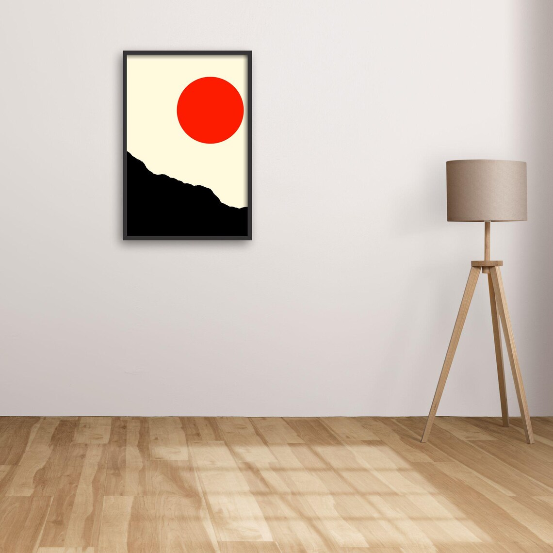 Minimalist Sun Art, Japanese Inspired Zen Landscape - Image 3