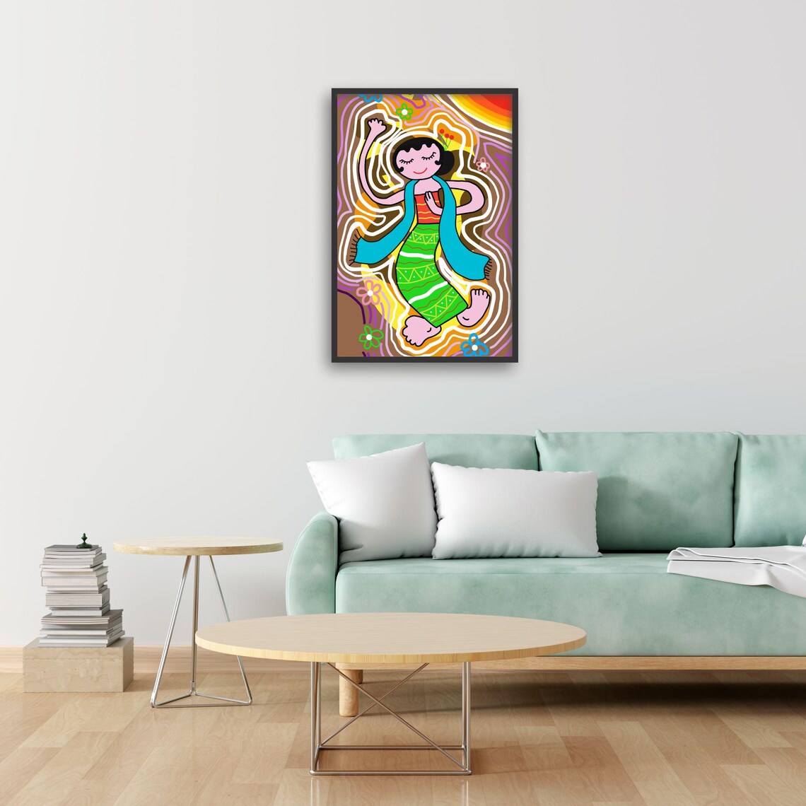 Whimsical Indonesian Dance Art, Boho Kids Room - Image 2